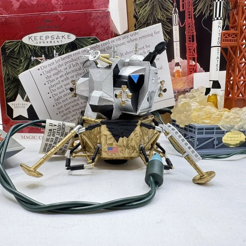 Hallmark Keepsake 3 Spacecraft Ornaments Vintage '92 '96 '98 Original Boxes Xmas